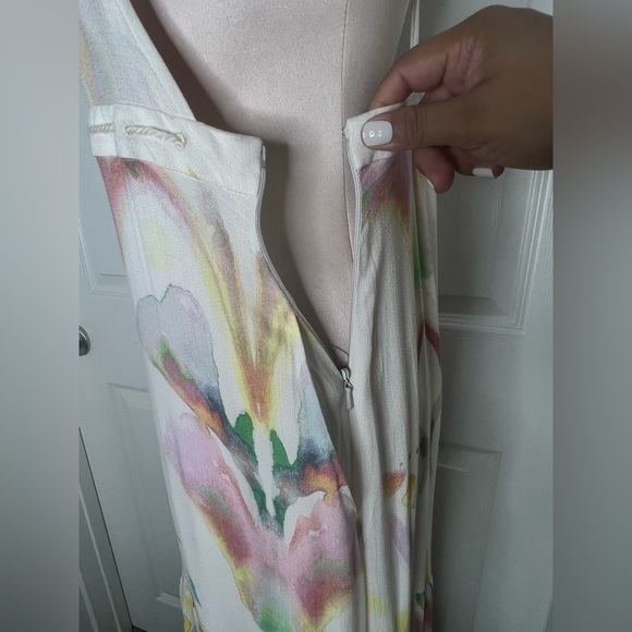 Free People watercolor Maxi Dress Sz 10 - Picture 5 of 15